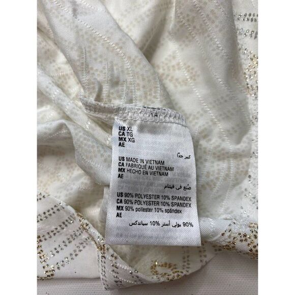 JM Collection White Gold Top XL Women's Glitter Sparkle NEW - Picture 7 of 7